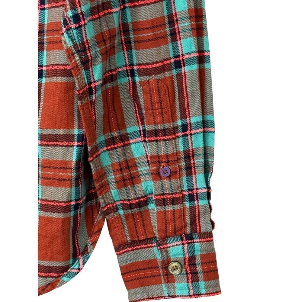 Scotch & Soda Women's Plaid Flannel Button Down Shirt Roll Tab Sleeves Size S - Picture 5 of 14